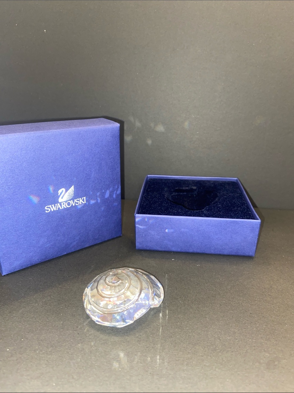 Swarovski Clear Crystal Shell  with Swirl Detail